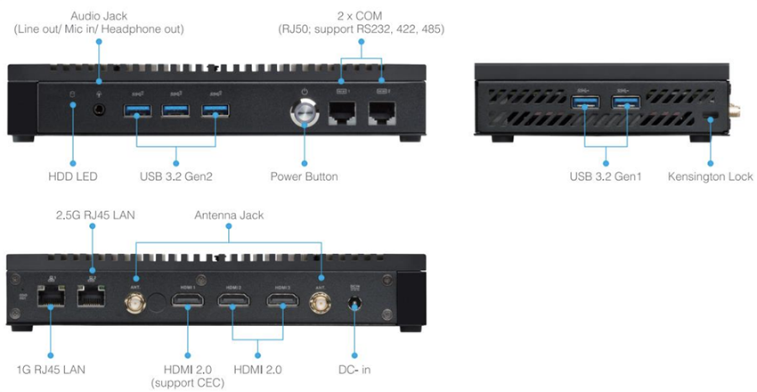 Mechanical Drawing - Asus Mini PC PL64 Ultra-Slim Embedded Box Computer